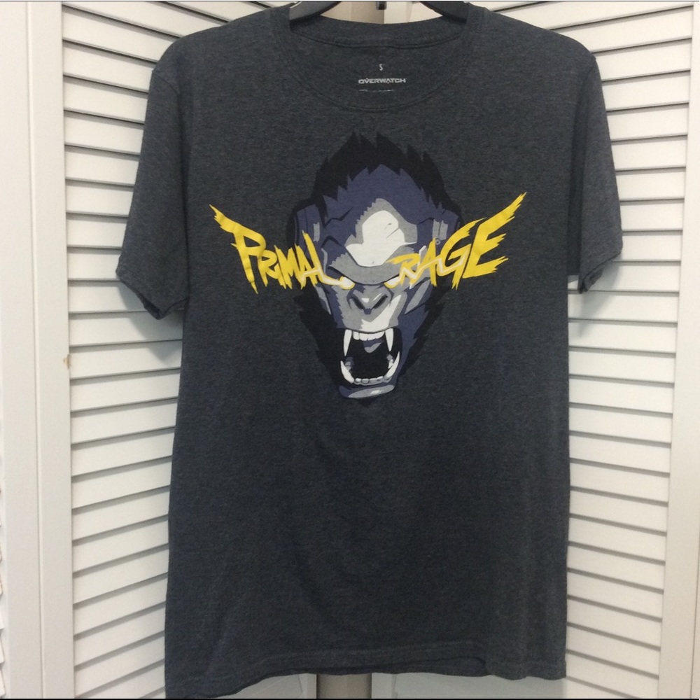 Overwatch Gaming Primal Rage LootCrate Men's Sz Sm Grey Tshirt